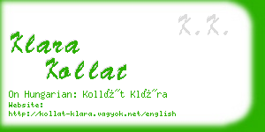 klara kollat business card